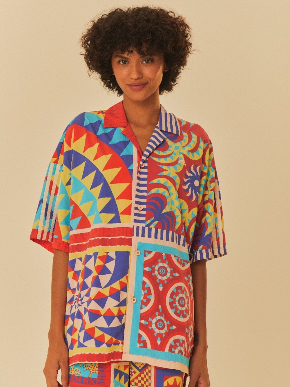 Farm Rio x Adidas Solar Kaleidoscope Blue Top